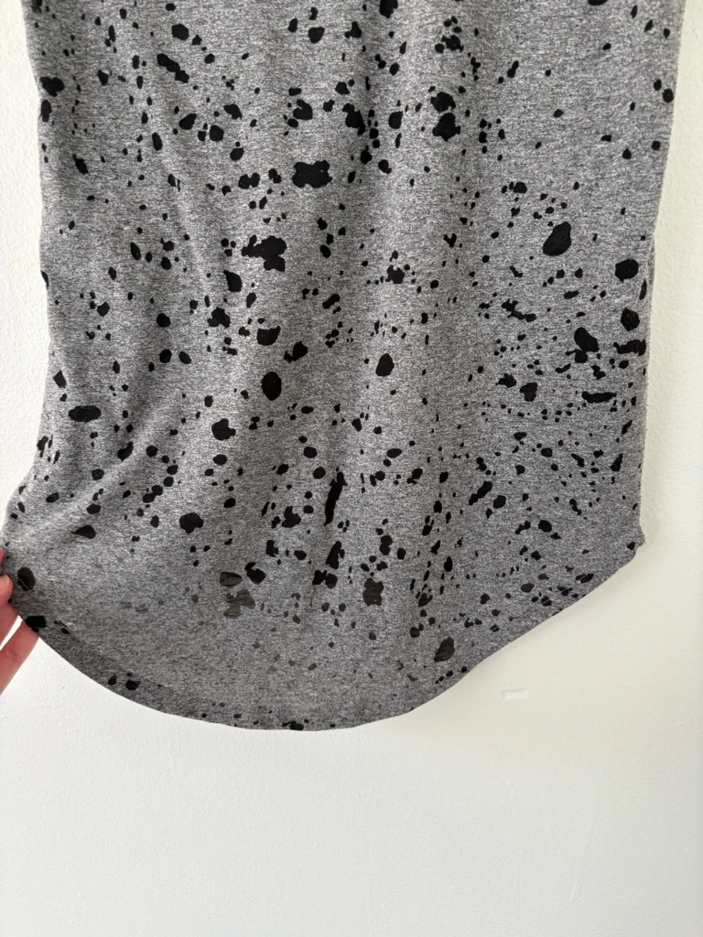 Michael Stars Grey Black Muscle Splatter Burnout Tank Top Size Small - Picture 7 of 8